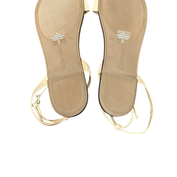 Calvin Klein NWOB Women's Ankle Wrap Beige Sandals, Size‎ 10M. - Picture 4 of 4